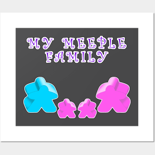 Meeple family 1 man 1 woman 2 girl Posters and Art